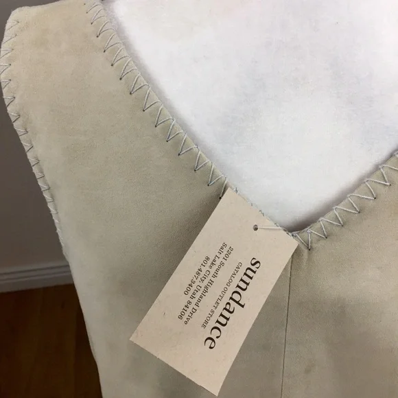 Sundance Luxe Shift Midi Dress Soft Suede Leather - Picture 11 of 14